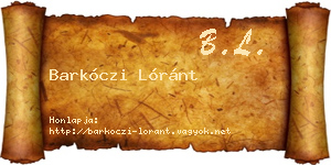 Barkóczi Lóránt névjegykártya